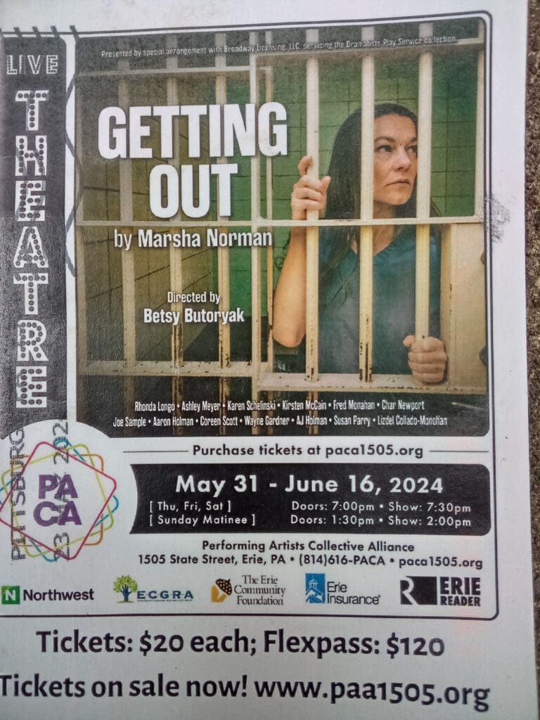 A Getting Out Poster With A Girl Looking Away