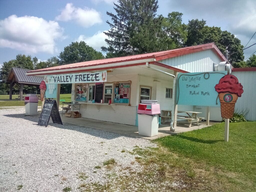 Valley Freeze ice cream shop with BBQ.