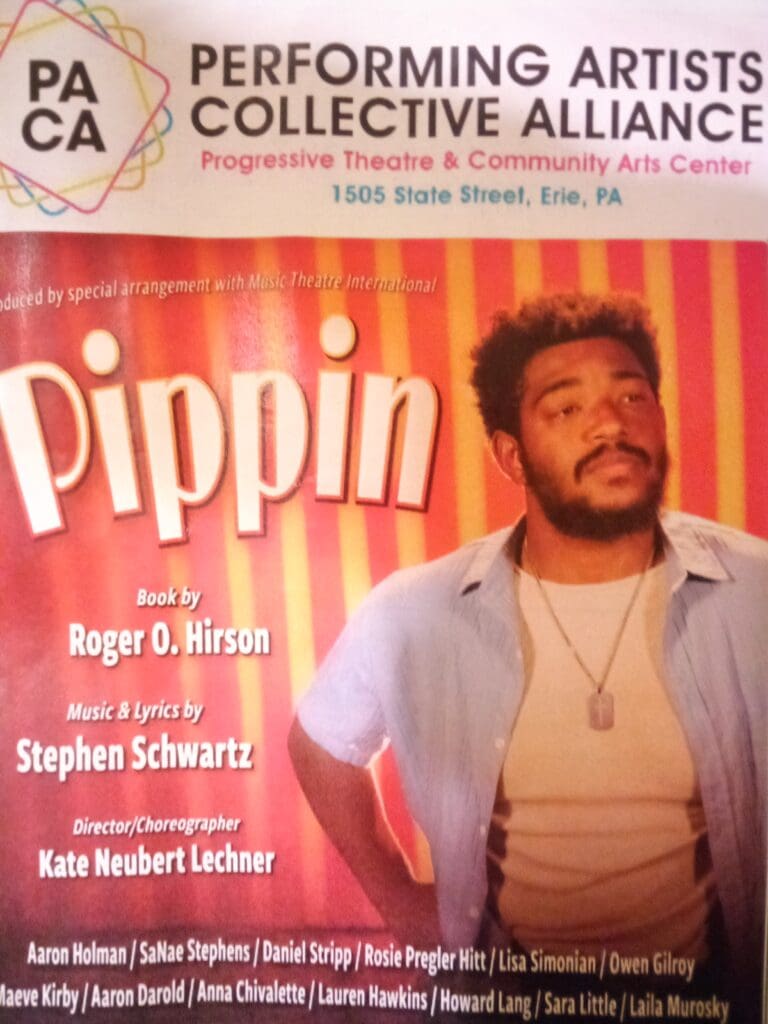 Pipin musical poster featuring cast member.