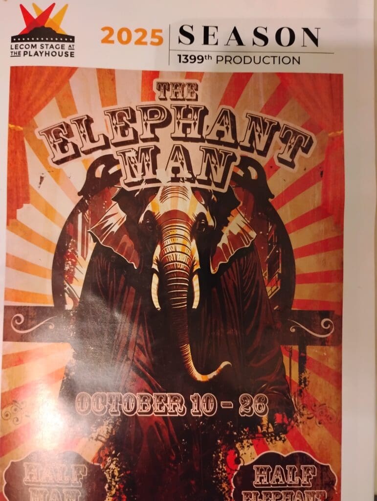 Poster for The Elephant Man production.
