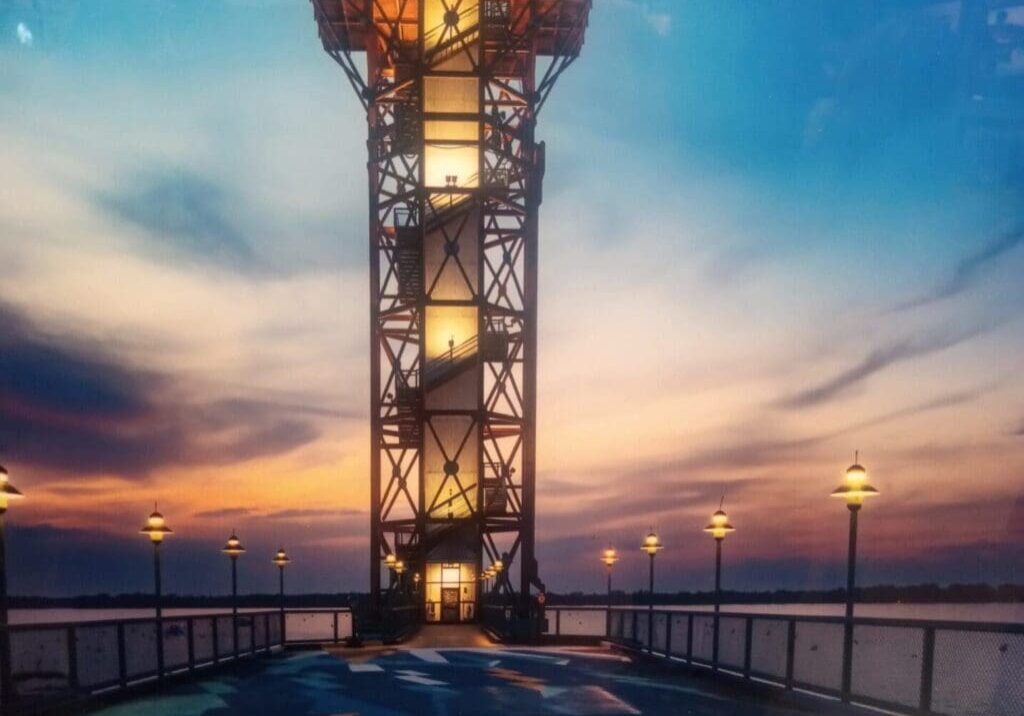A view of the top of an observation tower.