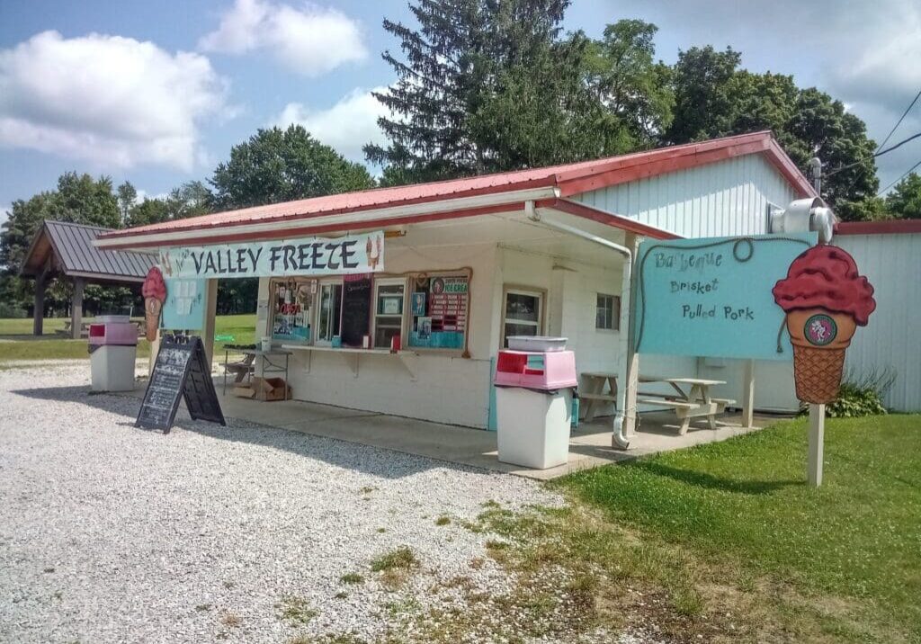 Valley Freeze ice cream shop with BBQ.